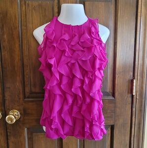 Trulli Sz XS Fuchsia Ruffle Top P2P 17 L 24.5
